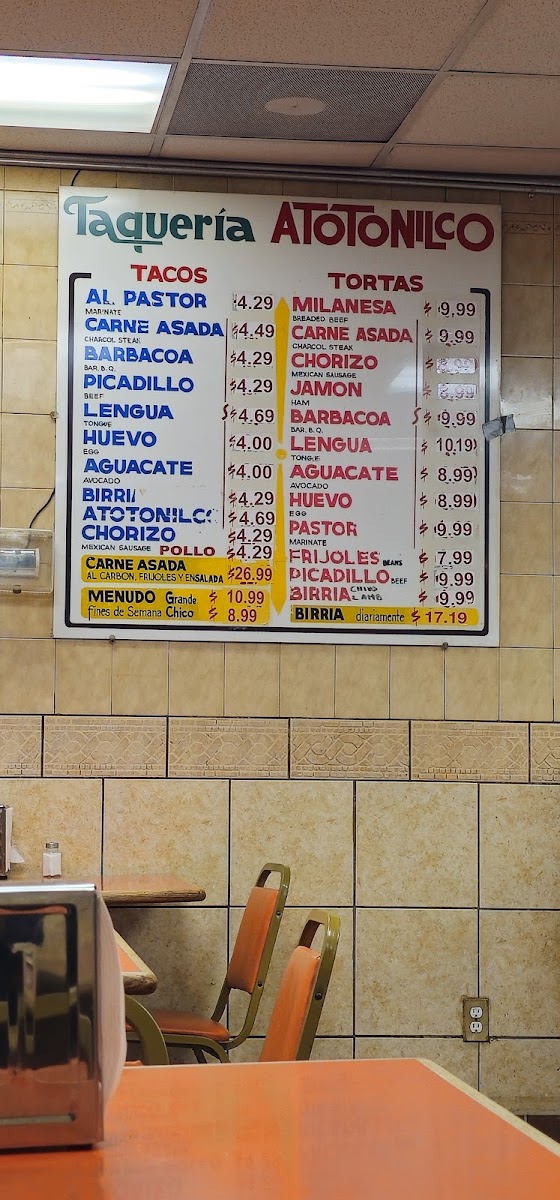 Atotonilco Taqueria Menu - Image 2